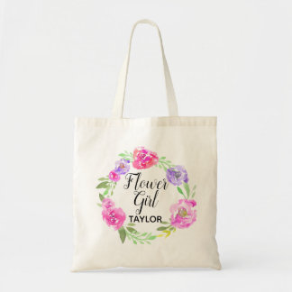 Personalized Tote Bag Floral Flower Girl