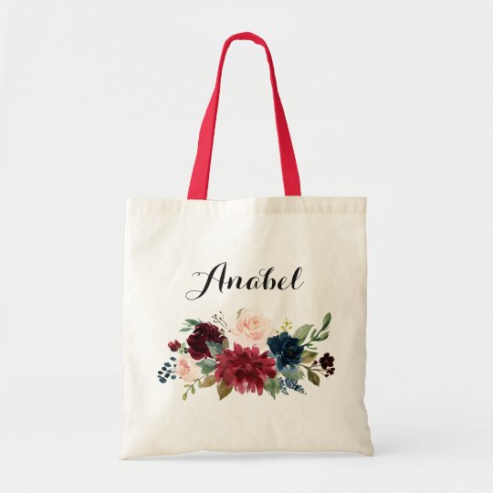 Personalized Tote Bag Floral Tote Bag Bridesmaid