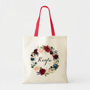 Personalized Tote Bag. Floral Tote Bag. Bridesmaid