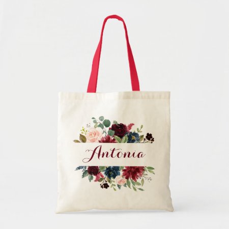 Personalized Tote Bag. Floral Tote Bag. Bridesmaid