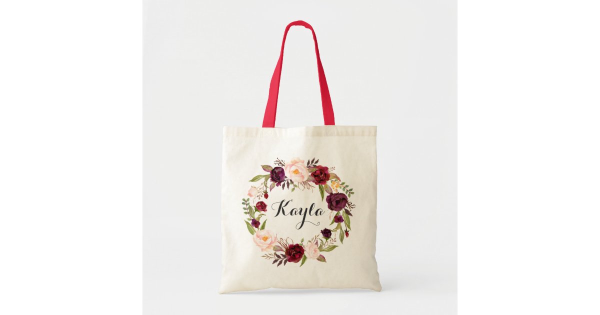 Personalized Tote Bag. Floral Tote Bag. Bridesmaid | www.paulmartinsmith.com