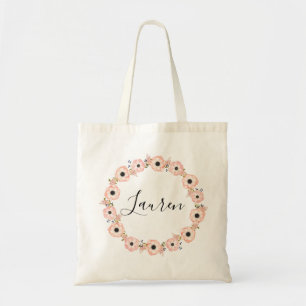 Personalized Tote Bag. Floral Tote Bag. Bridesmaid