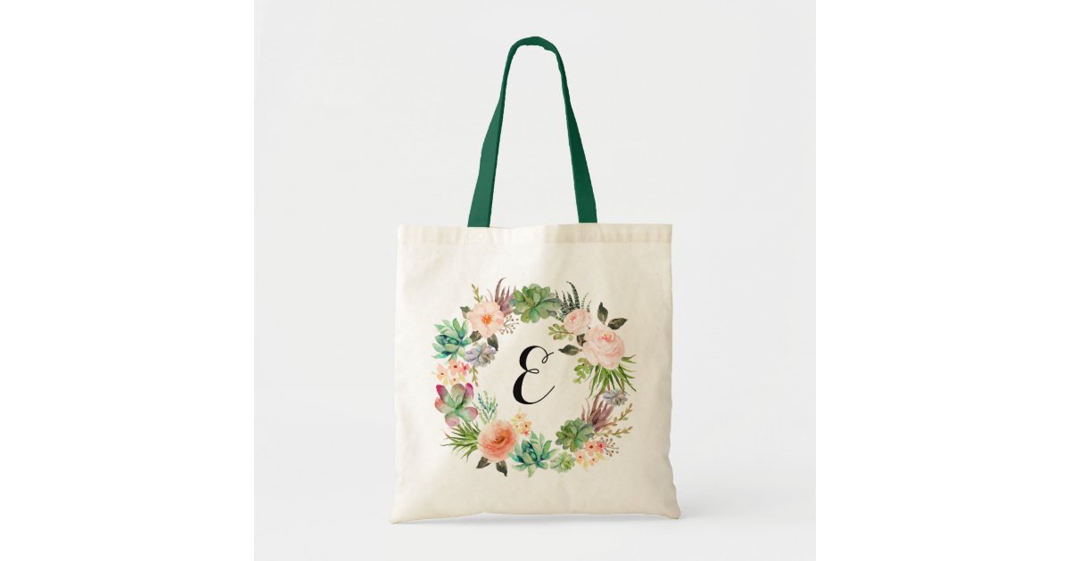 Personalized Tote Bag. Floral Tote Bag. Bridesmaid | literacybasics.ca