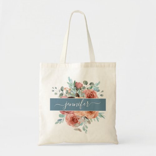 Personalized Tote Bag Floral Tote Bag Bridesmaid