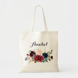 Personalized Tote Bag. Floral Tote Bag. Bridesmaid Bag
