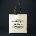 Personalized Tote Bag. Green Tote Bag. Bridesmaid Bag<br><div class="desc">Floral Tote Bag</div>