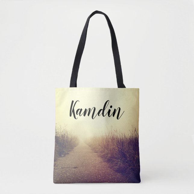 Personalized Tote Bag Sunrise Pathway Walkway Path (Front)