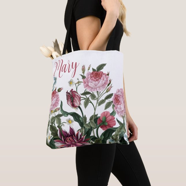 Personalized Tote Bags - Floral Pattern (Close Up)