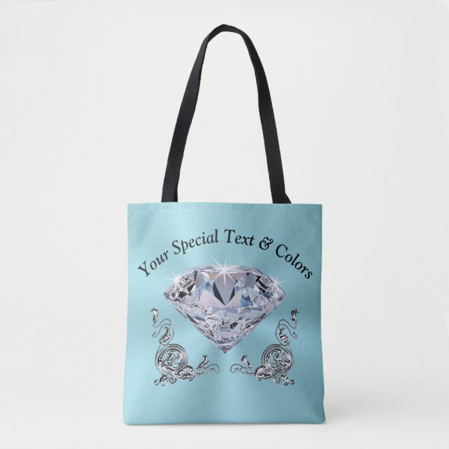 Personalized Tote Bags for Her, Stunning Diamond (Front)