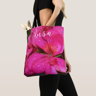Personalized Tote Bags - Pink Geranium