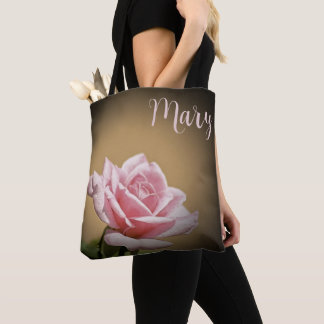 Personalized Tote Bags - Pink Rose