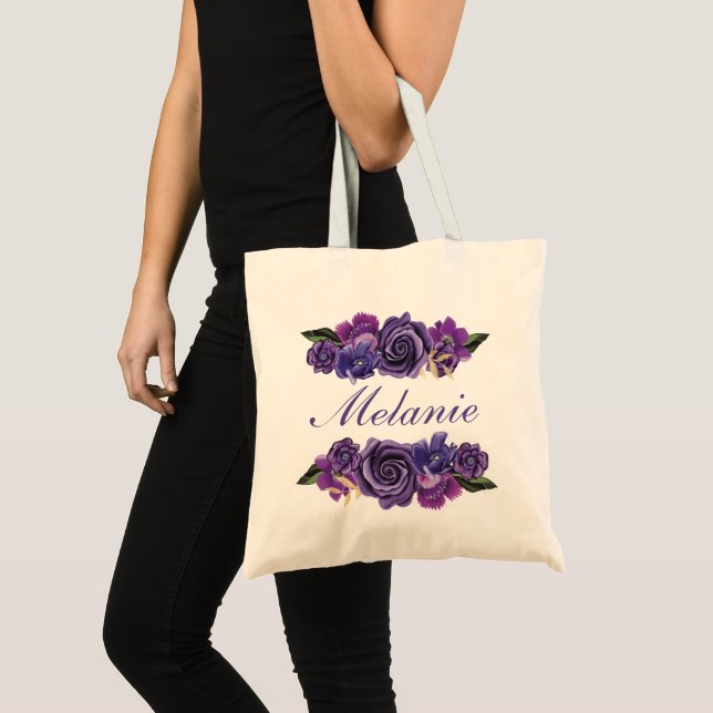 Personalized Tote - Ultra Violet Botanical Florals (Front (Product))