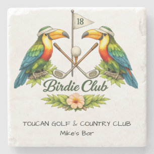 Personalized Toucan Golf Marble Coaster