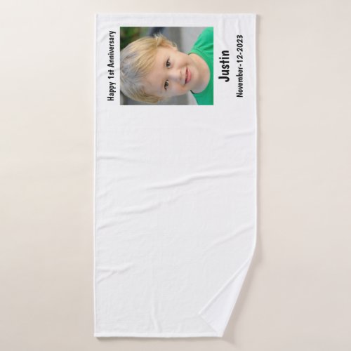 Personalized Towel Create Your Own Photo and Text Bath Towel