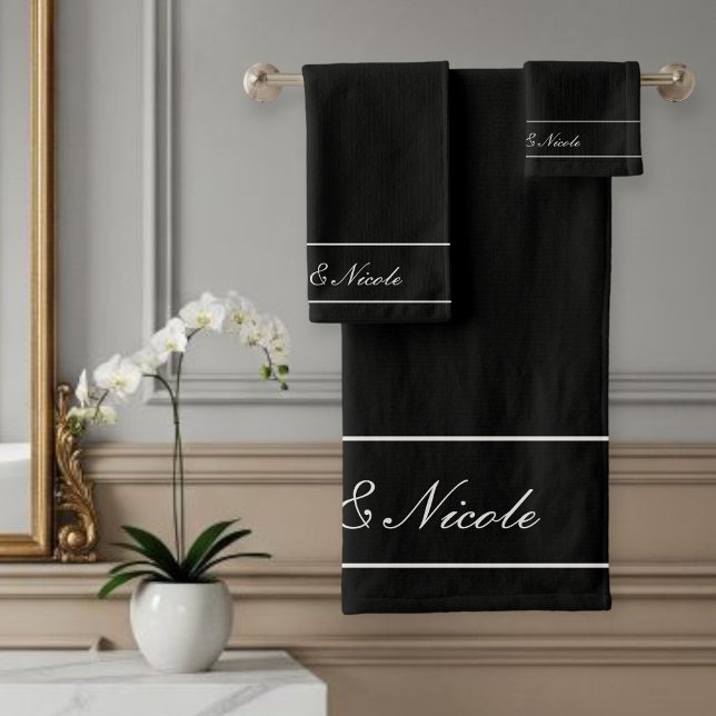 Personalized Towel Set, Elegant White, Classic (Creator Uploaded)