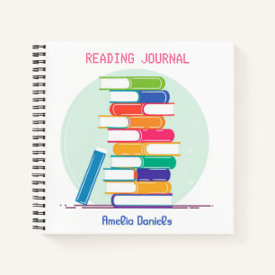 Personalized Tower of Books Reading Journal
