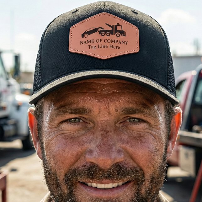 Personalized Towing Company Leather Patch Hat (Personalized Towing Company Leather Patch Hat)