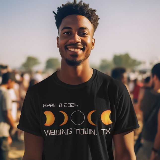 Personalized Town State Total Solar Eclipse 2024 T-Shirt (Solar Eclipse T Shirt )