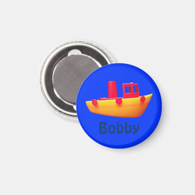 Personalized Toy Boat Magnet (Front/Back)