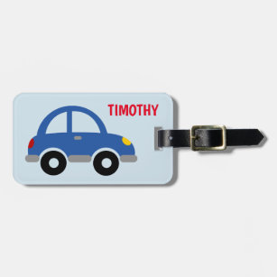 Personalized toy car travel luggage tag for kids