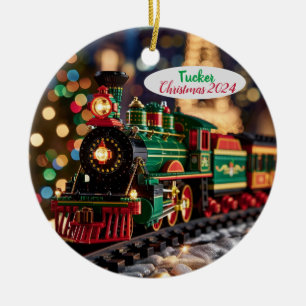 Personalized Toy Christmas Train Ceramic Ornament