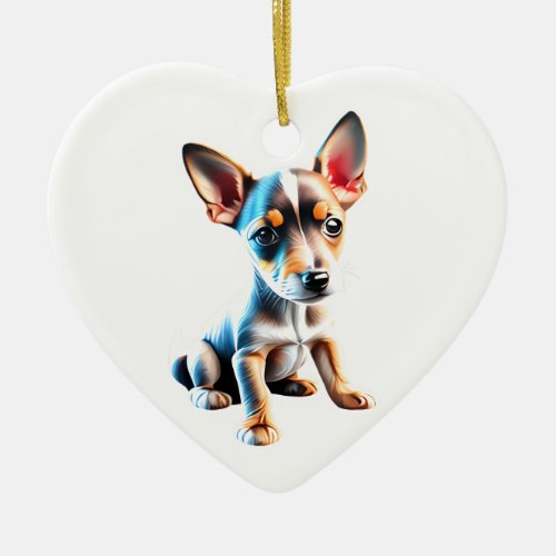 Personalized Toy Fox Terrier Puppy Ceramic Ornament
