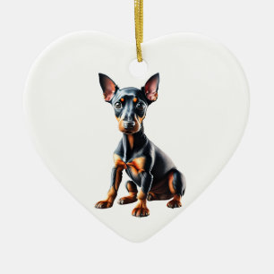 Personalized Toy Manchester Terrier Puppy Ceramic Ornament