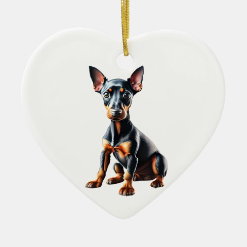Personalized  Toy Manchester Terrier Puppy Ceramic Ornament