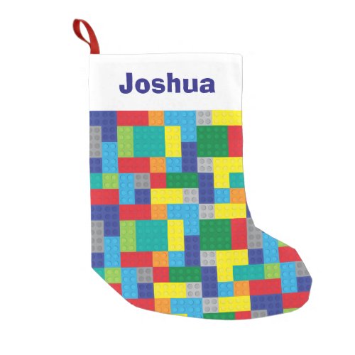 Personalized Toy Plastic Bricks Stacking Blocks Small Christmas Stocking