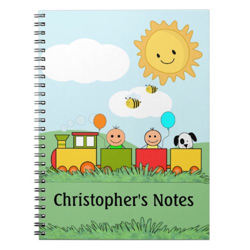 Personalized Toy Train School Notebook