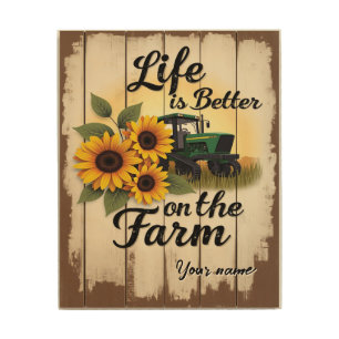 Personalized Tractor and Sunflower Art