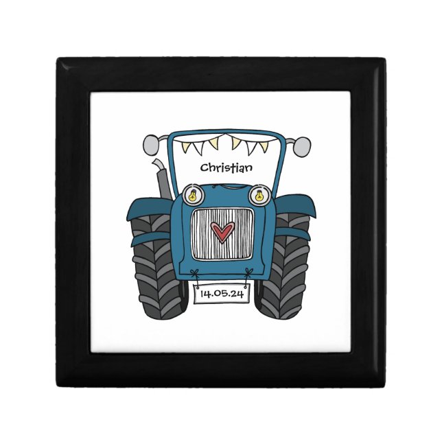 Personalized Tractor Country Wedding Best Man Gift Box (Front)
