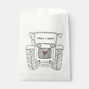 Personalized Tractor Country Wedding Favor Bag