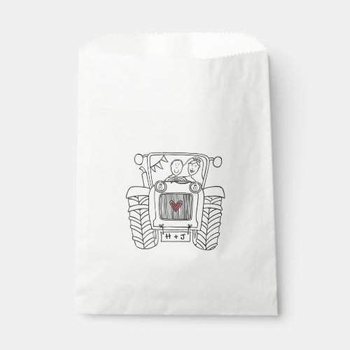 Personalized Tractor Country Wedding Favor Bag