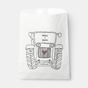 Personalized Tractor Country Wedding Favor Bag