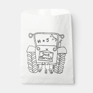 Personalized Tractor Country Wedding Favor Bag