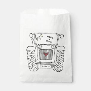 Personalized Tractor Country Wedding Favor Bag