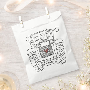 Personalized Tractor Country Wedding Favor Bag
