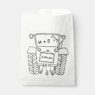 Personalized Tractor Country Wedding Favor Bag