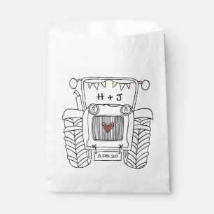 Personalized Tractor Country Wedding Favor Bag