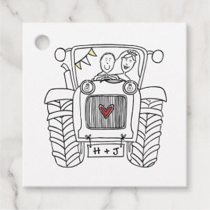 Personalized Tractor Country Wedding Favor Tag