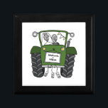 Personalized Tractor Country Wedding Gift Box<br><div class="desc">A tractor country farm wedding gift which can be personalized with both the couple's names.
If you would like to change the size or font of the names please click on the edit button to customize further.
The bunting in the tractor is in a subtle cream and white.</div>