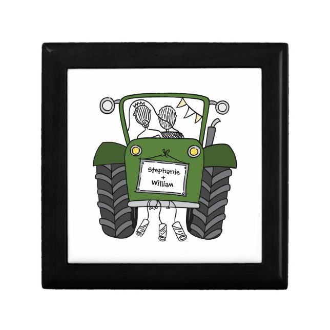 Personalized Tractor Country Wedding Gift Box (Front)
