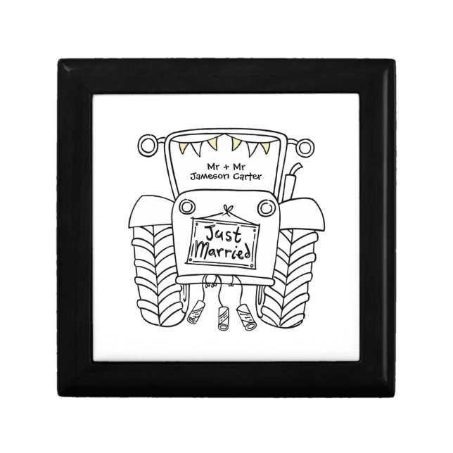 Personalized Tractor Country Wedding Gift Box (Front)