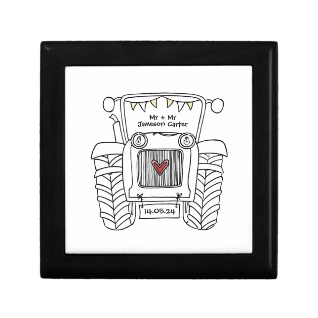 Personalized Tractor Country Wedding Gift Gift Box (Front)