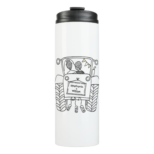 Personalized Tractor Country Wedding Gift Thermal Tumbler (Front)