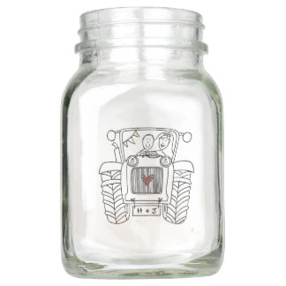 Personalized Tractor Country Wedding  Mason Jar