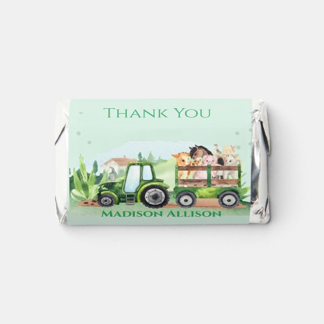 Personalized Tractor Farm Animals Party    Hershey's Miniatures (Front)
