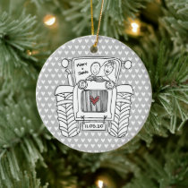 Personalized Tractor Wedding Ceramic Decoration