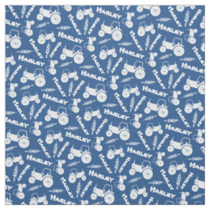 Personalized tractor wheat farm named blue fabric